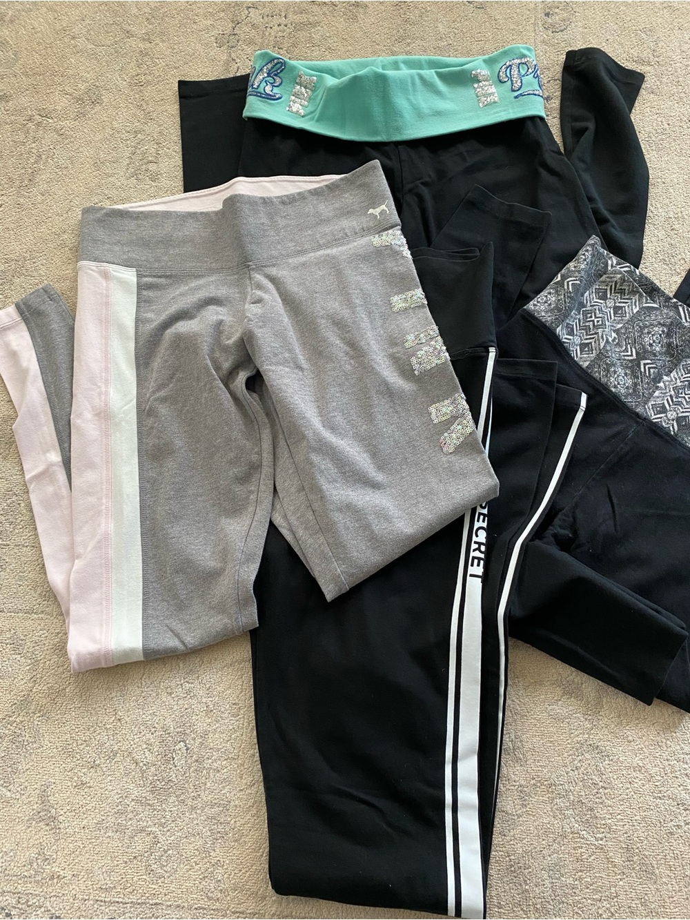 Victoria's Secret/PINK Leggings Yoga Pants Foldover Lounge Small 4 pack